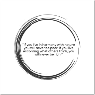 If you live in harmony with nature you will never be poor. Seneca Stoicism Quote Posters and Art